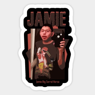 jamie big sorrel horse Sticker